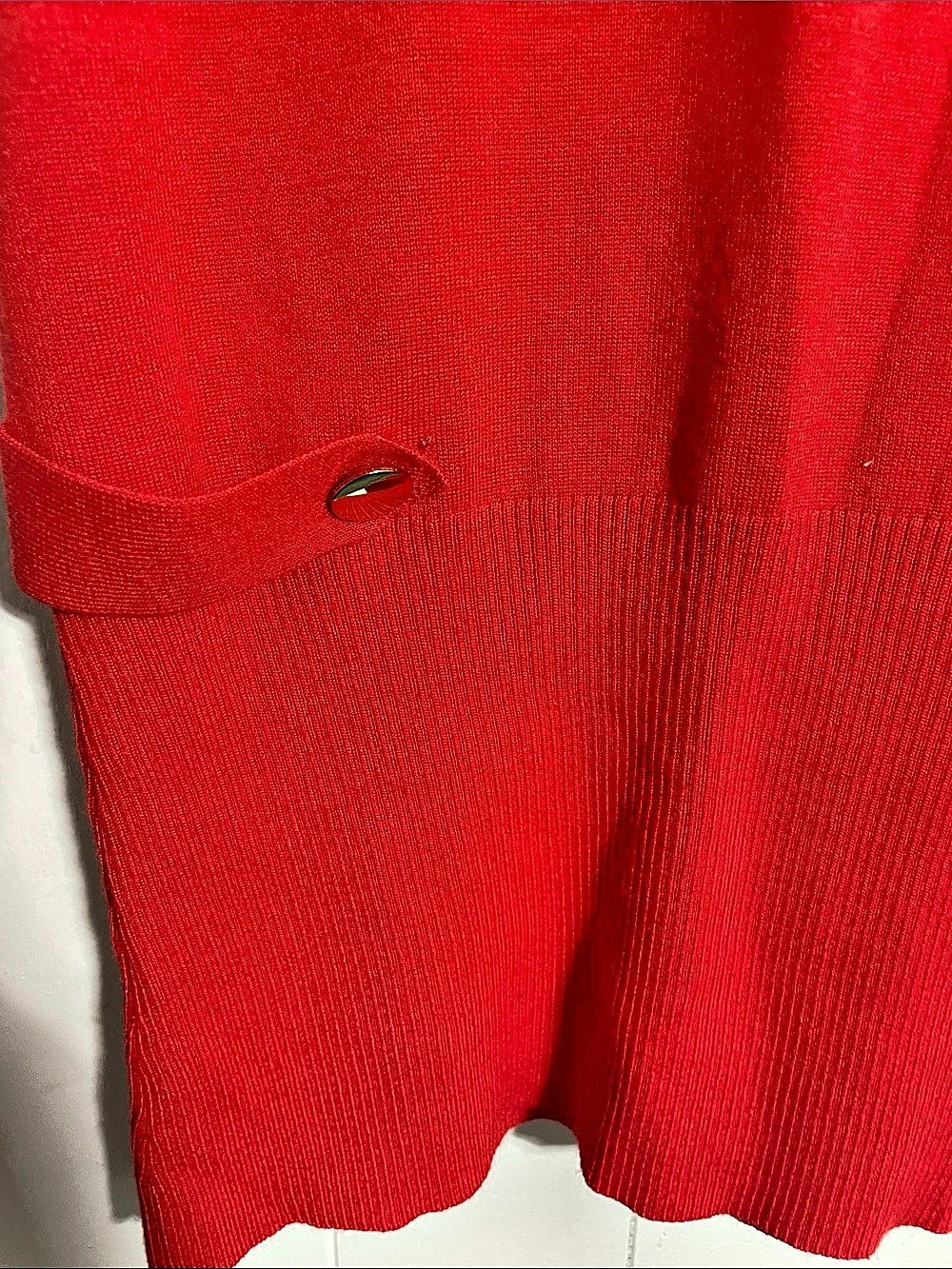 Cache Red Ribbed Mini Dress Size Small - Picture 3 of 4